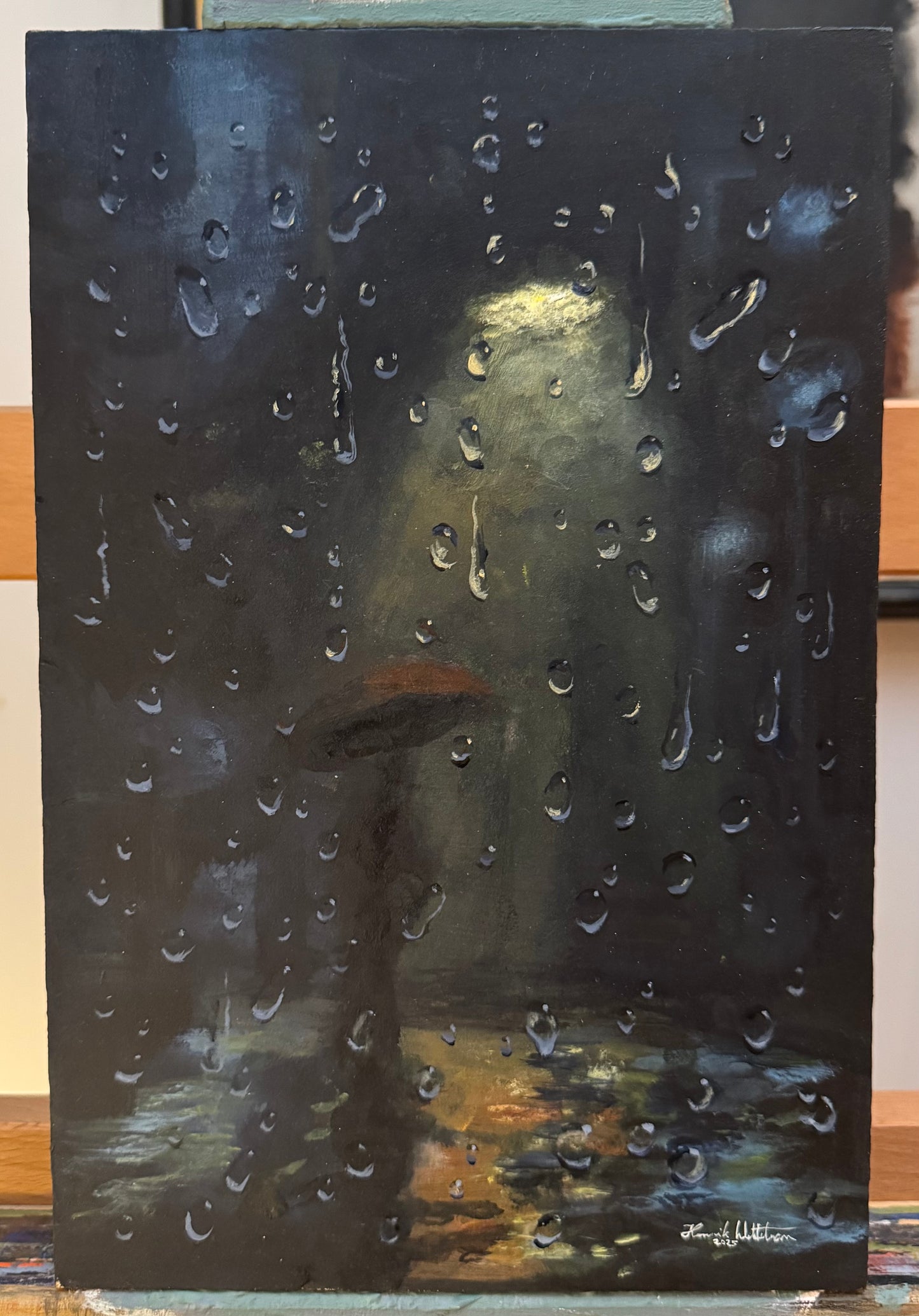 "Rött paraply" original painting