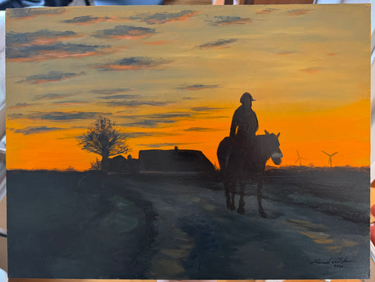 "Ryttare i Vallkärra" original painting