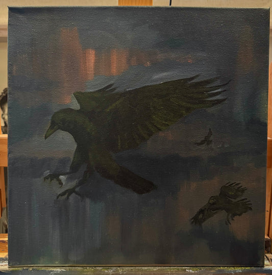 "Gröna råkor" original painting